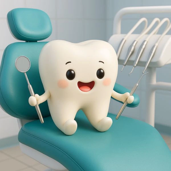 gigi susu di atas dental unit