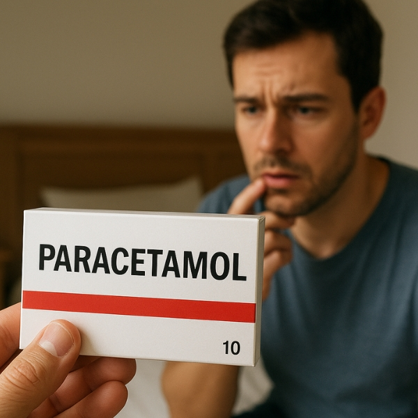 foto obat paracetamol  di tangan
